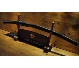 Deep Sori Shinogi Zukuri Nami Koshirae Hishi-Gami Same Saya Japanese Sword