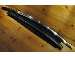Deep Sori Shinogi Zukuri Nami Koshirae Hishi-Gami Copper Habaki Japanese Sword